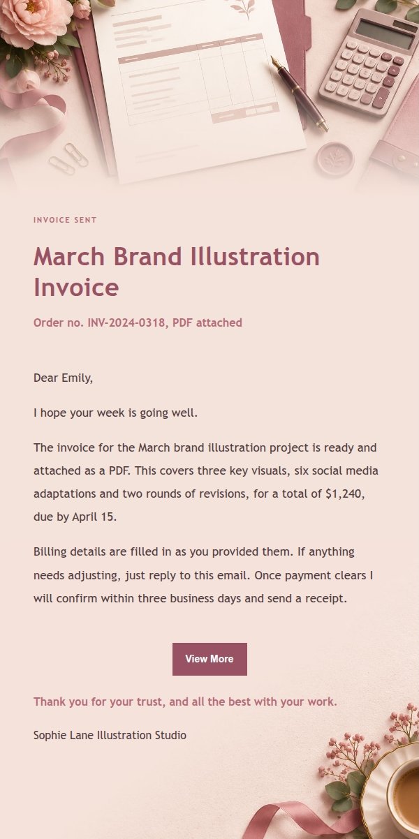 Rose Receipt Invoice Email Template