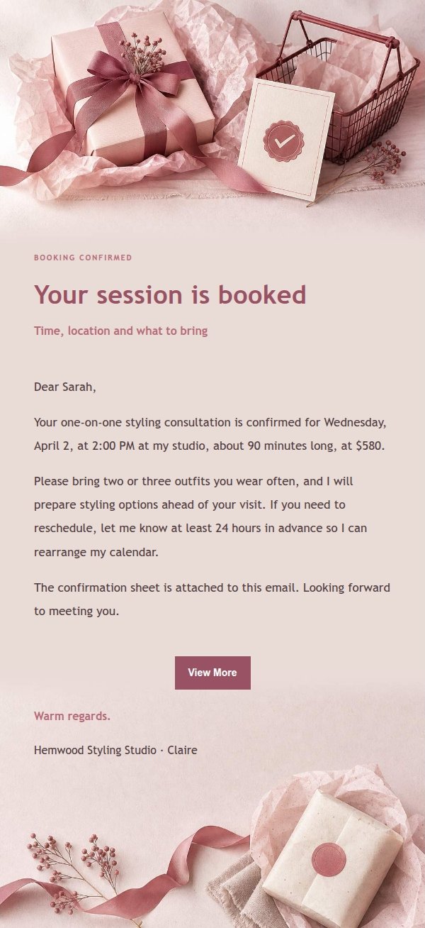 Rose Receipt Order Confirmation Email 2