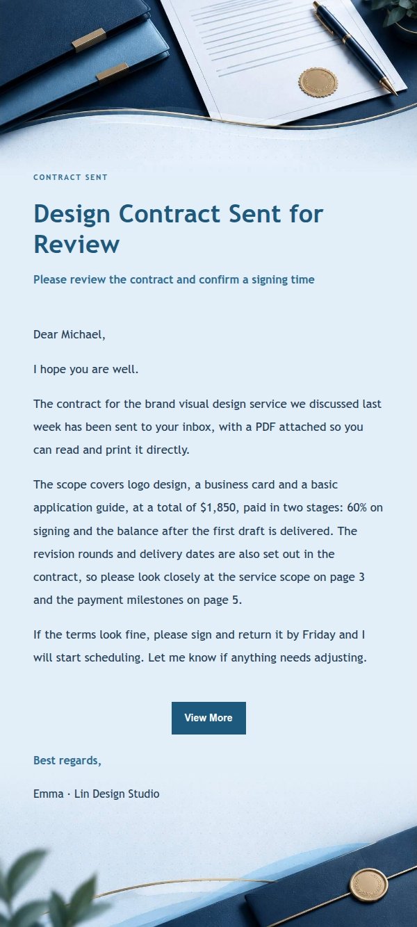 Navy Ledger Contract Signing Confirmation Email