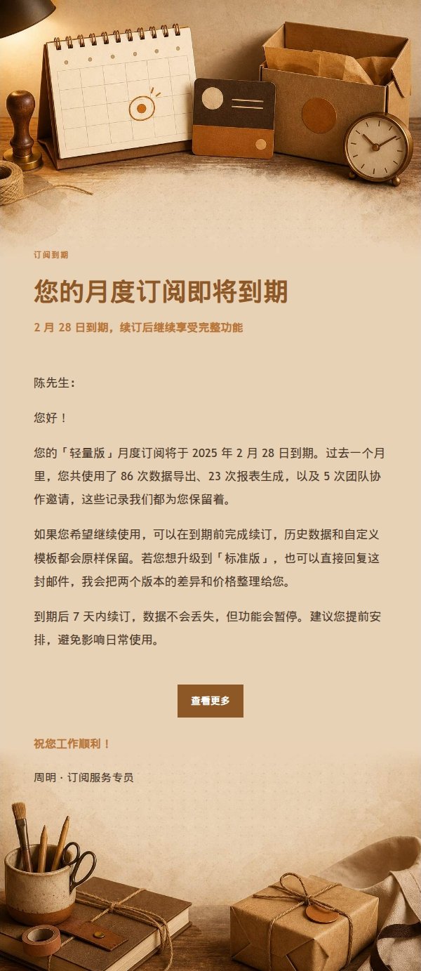 琥珀工作台续费到期提醒 2