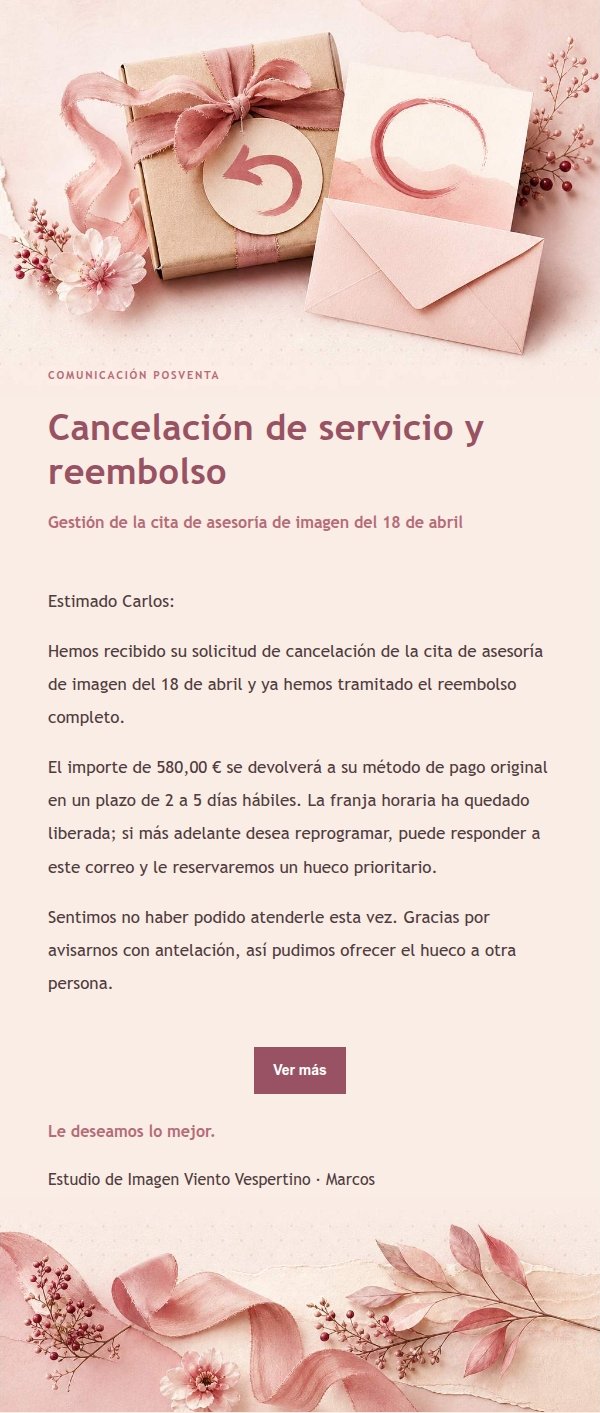 Aviso de Reembolso Estilo Recibo Floral 2