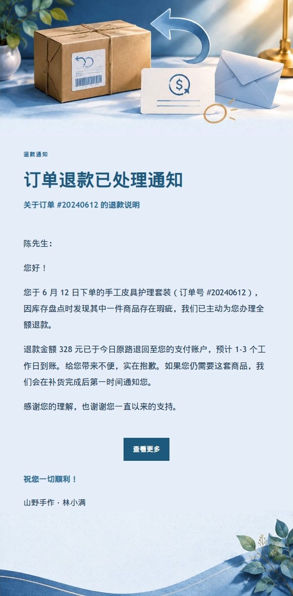 深蓝账本退款通知邮件