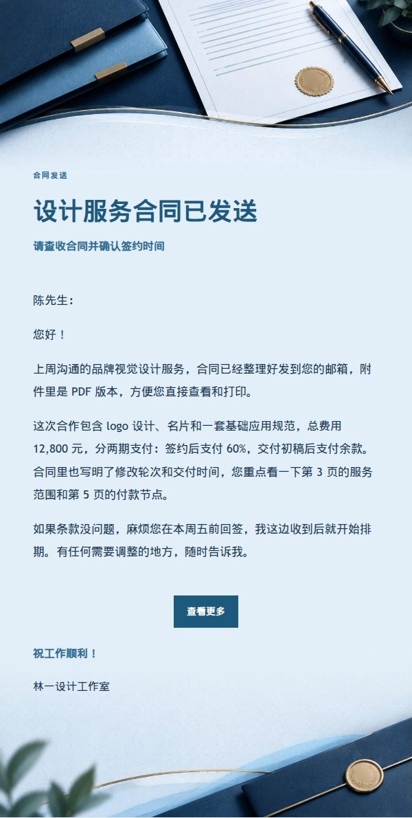深蓝账本合同签约确认邮件