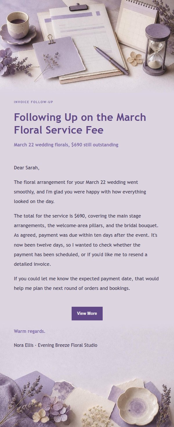 Lilac Paper Gentle Payment Reminder 2