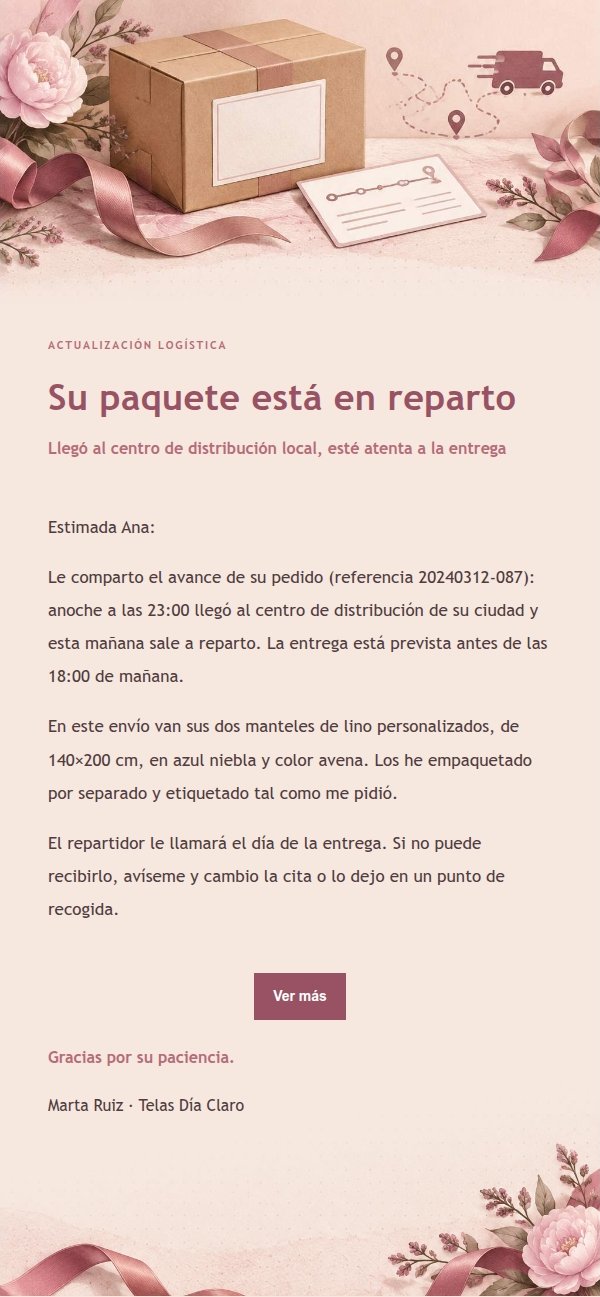 Aviso de Envío Estilo Recibo Floral 2