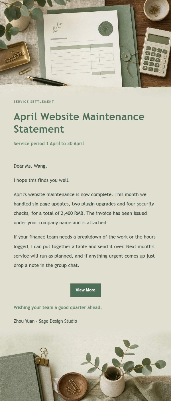 Sage Studio Invoice Email 2