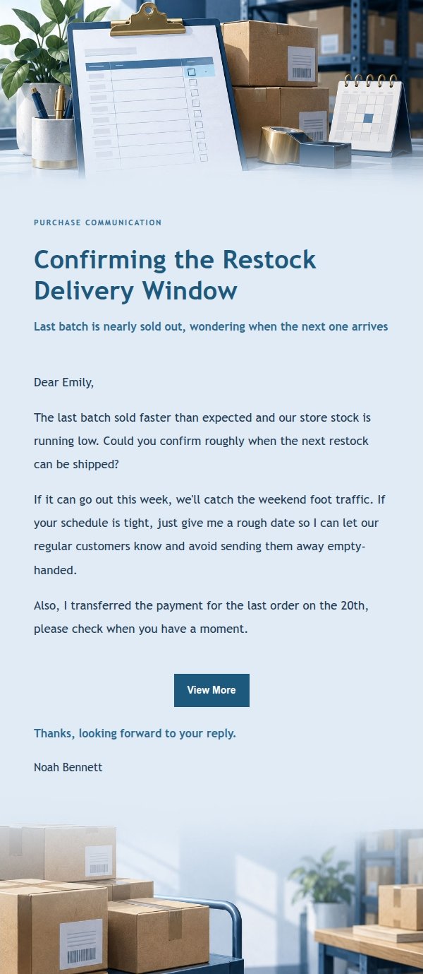 Navy Ledger Supplier Delivery Reminder 2