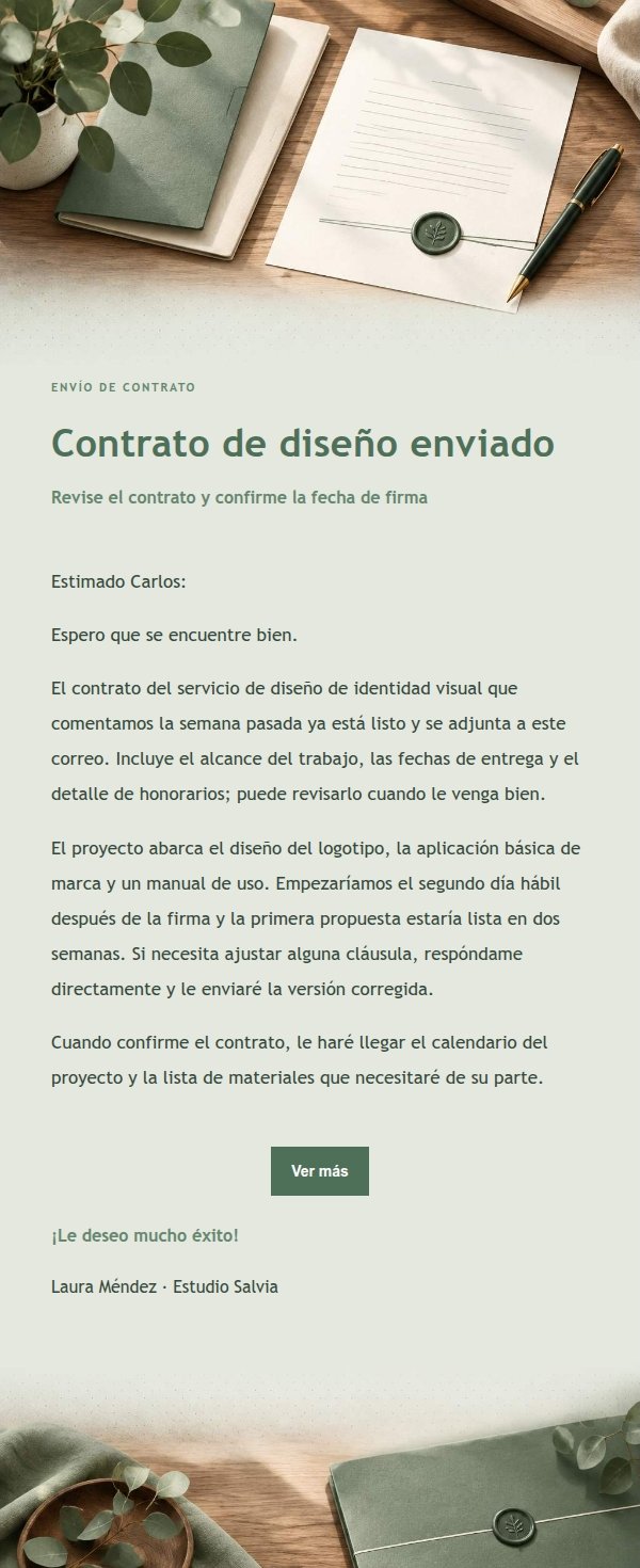 Confirmación de Contrato Estilo Estudio Salvia