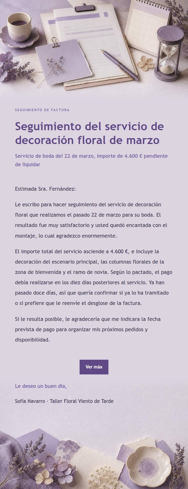 Recordatorio de Pago con Estilo Papel de Lila 2