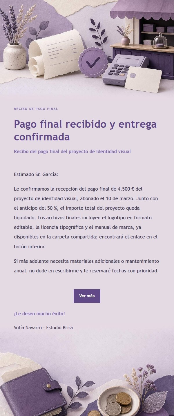 Recibo de Pago Estilo Papelería Lila 2