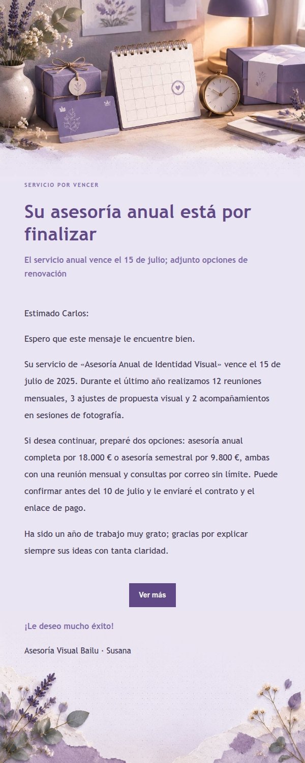 Recordatorio de Renovación Estilo Papel Lila 2