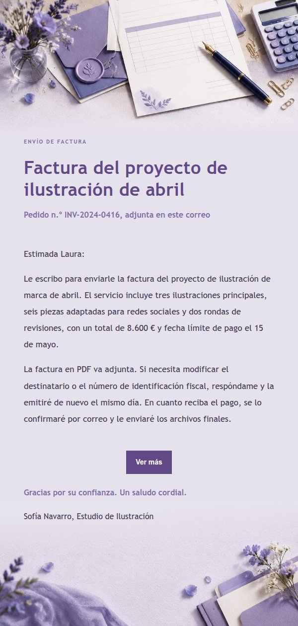 Factura de Papelería Lila