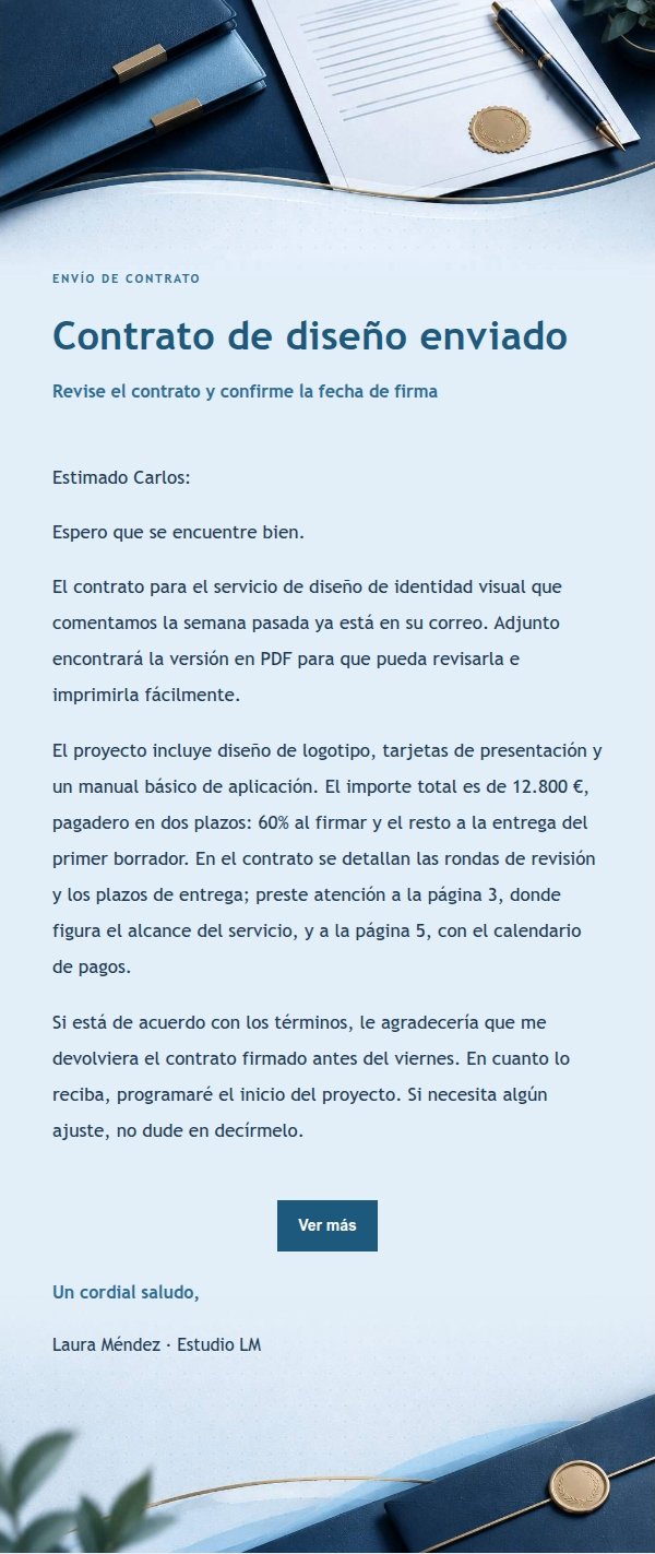 Confirmación de Contrato Estilo Libro Mayor