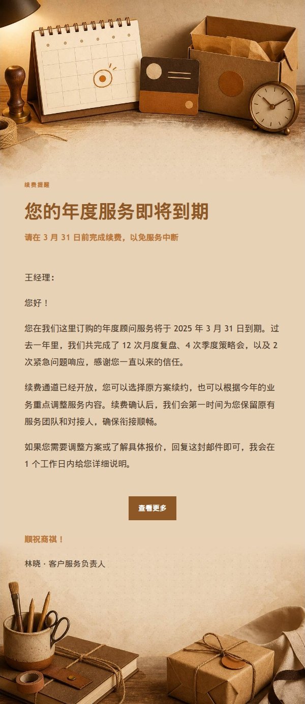 琥珀工作台续费到期提醒