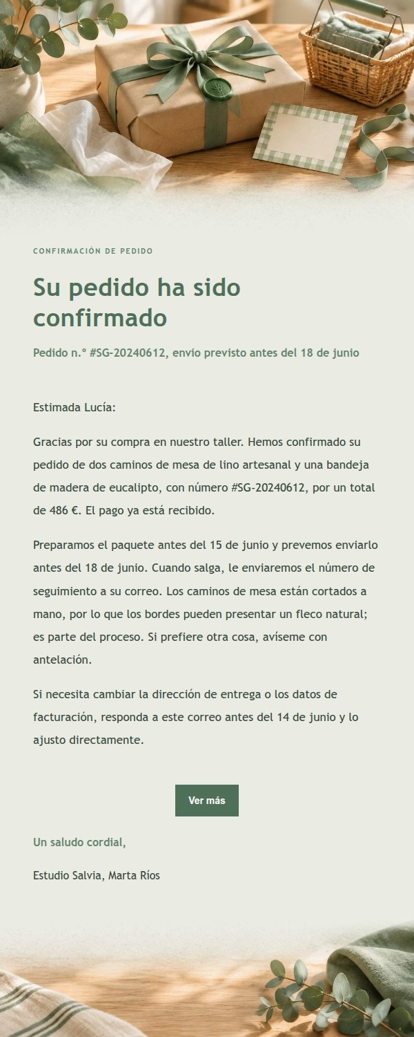 Confirmación de Pedido Estudio Salvia