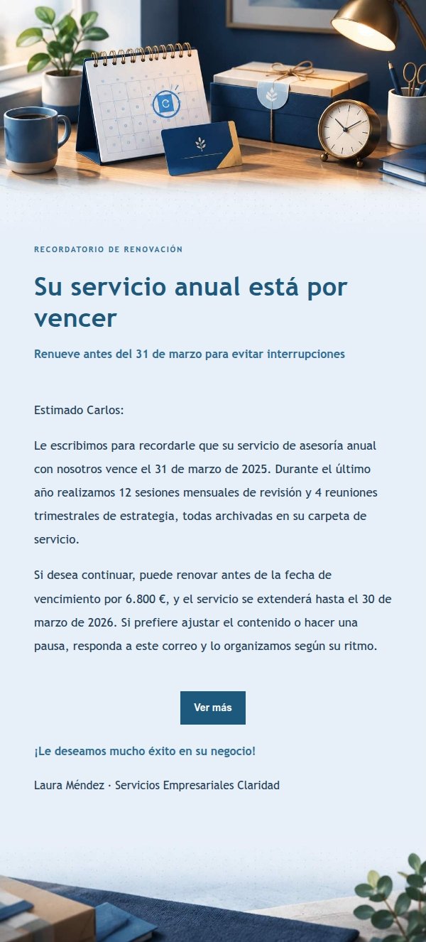 Recordatorio de Renovación Libro Azul