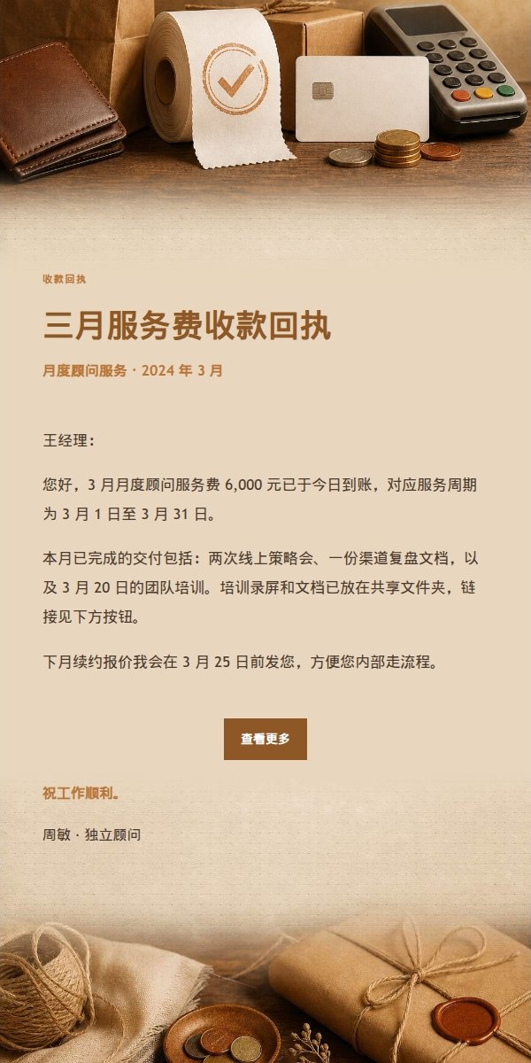 琥珀工作台付款收据邮件 2