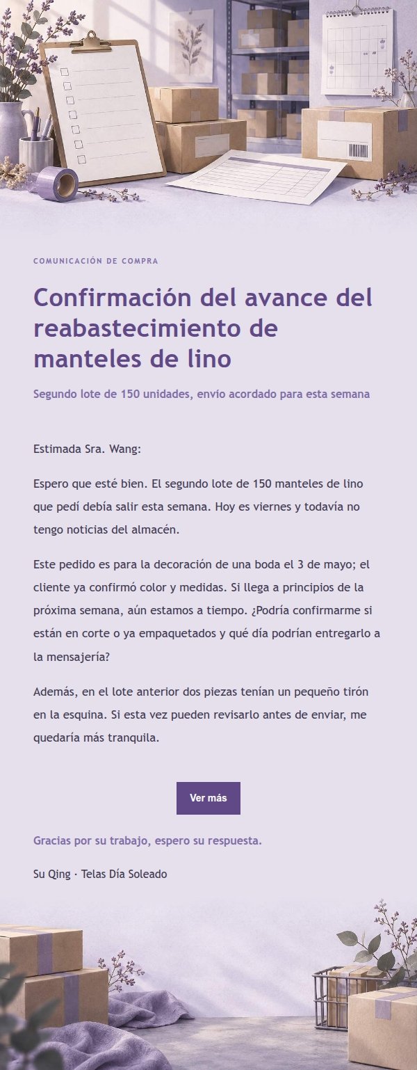 Recordatorio de Entrega a Proveedor Estilo Papelería Lila 2
