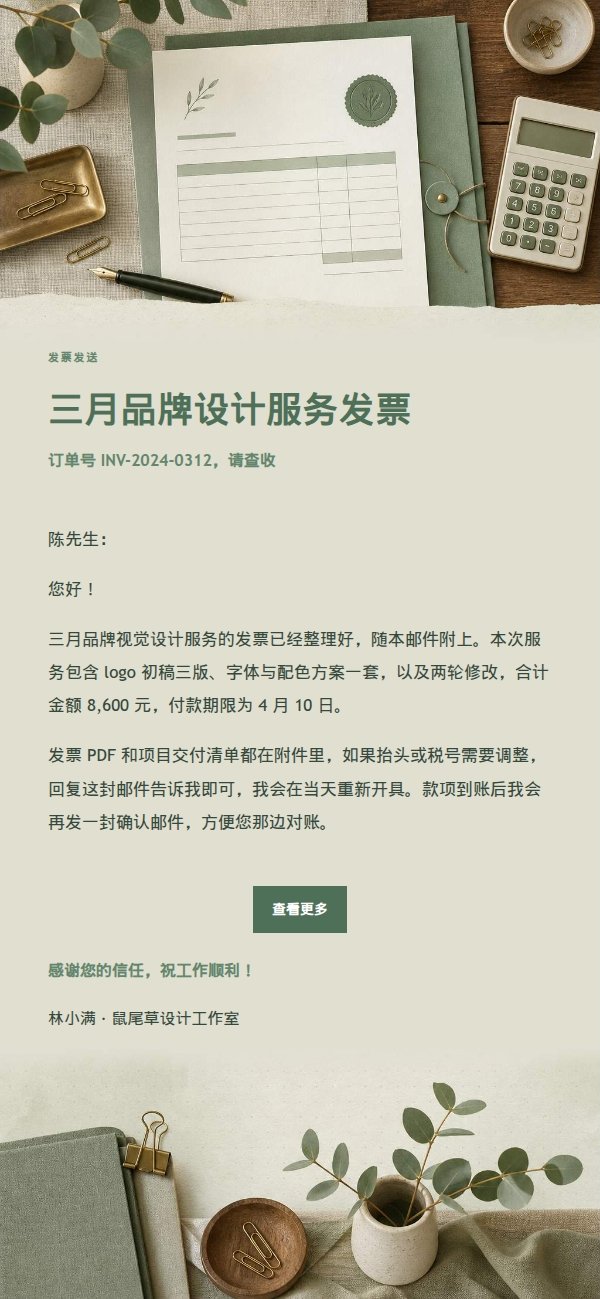 鼠尾草工作室发票发送邮件