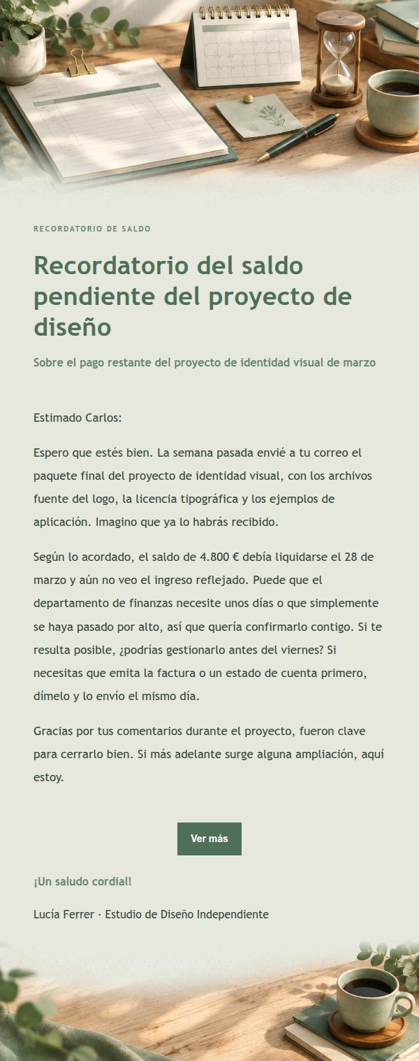 Recordatorio de Pago Estilo Estudio Salvia
