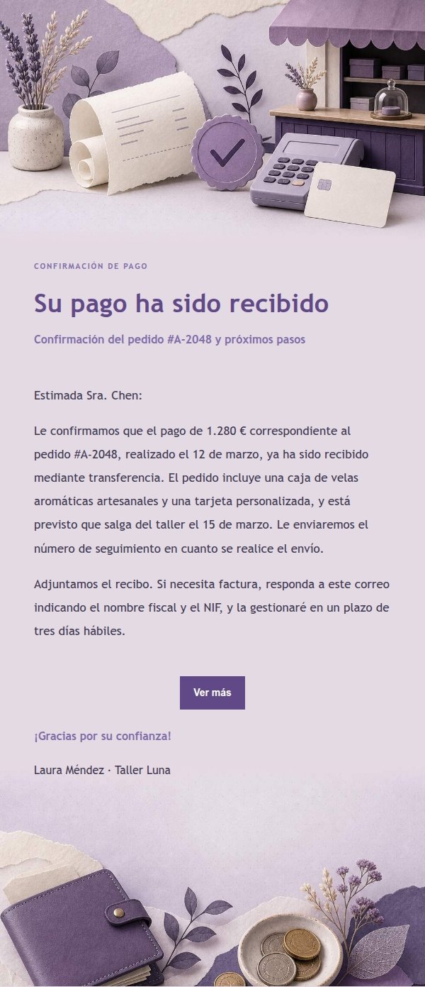 Recibo de Pago Estilo Papelería Lila
