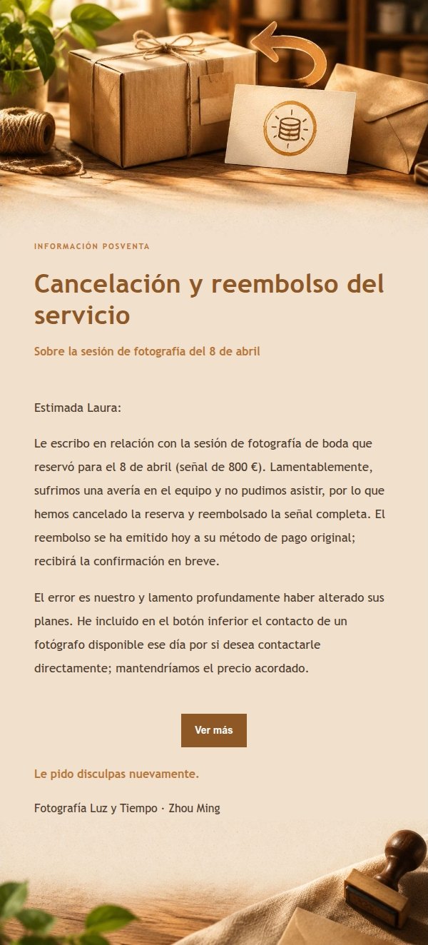 Notificación de Reembolso Taller Ámbar 2
