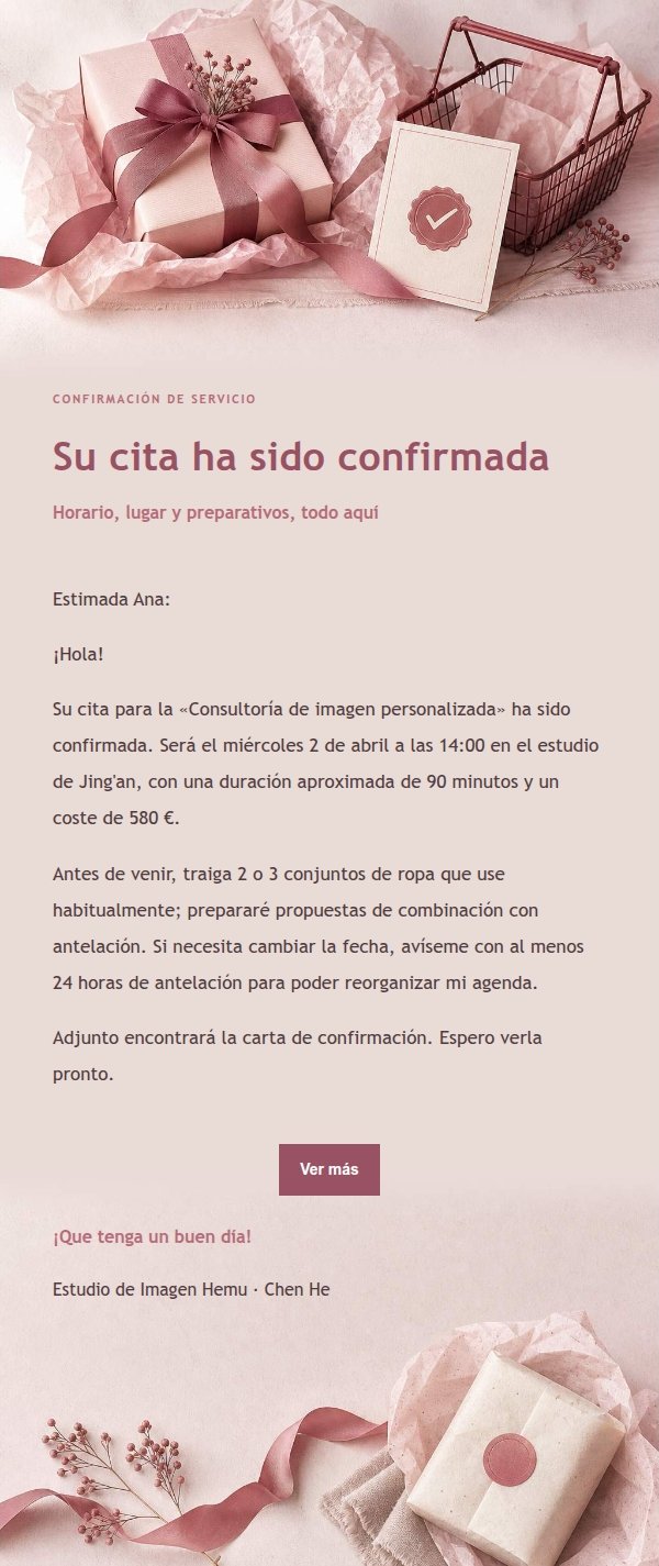 Confirmación de Pedido Estilo Recibo de Rosa 2