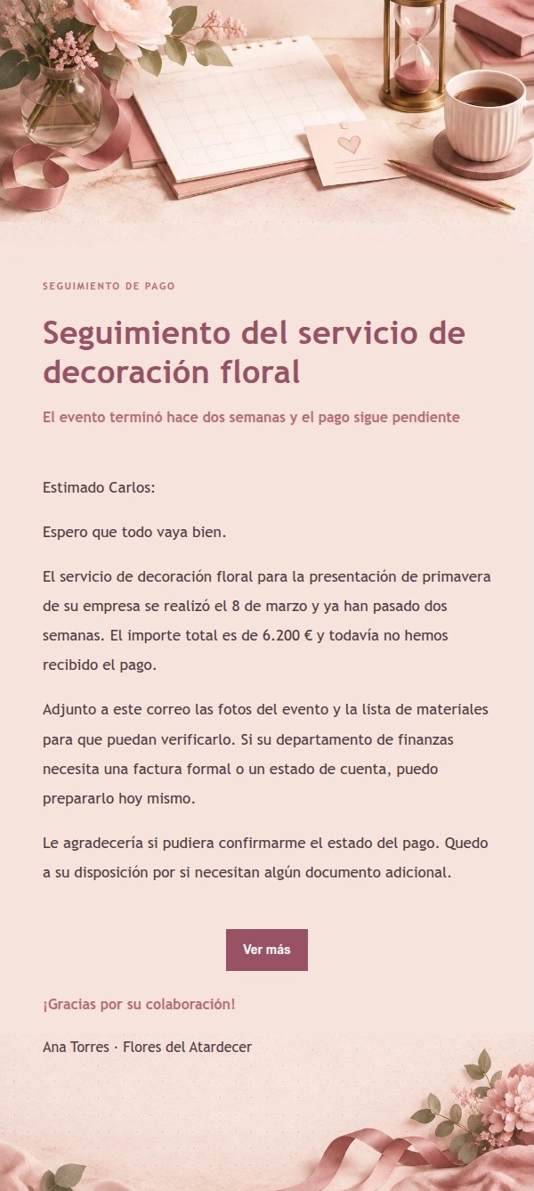 Recordatorio de Pago Estilo Recibo Floral 2