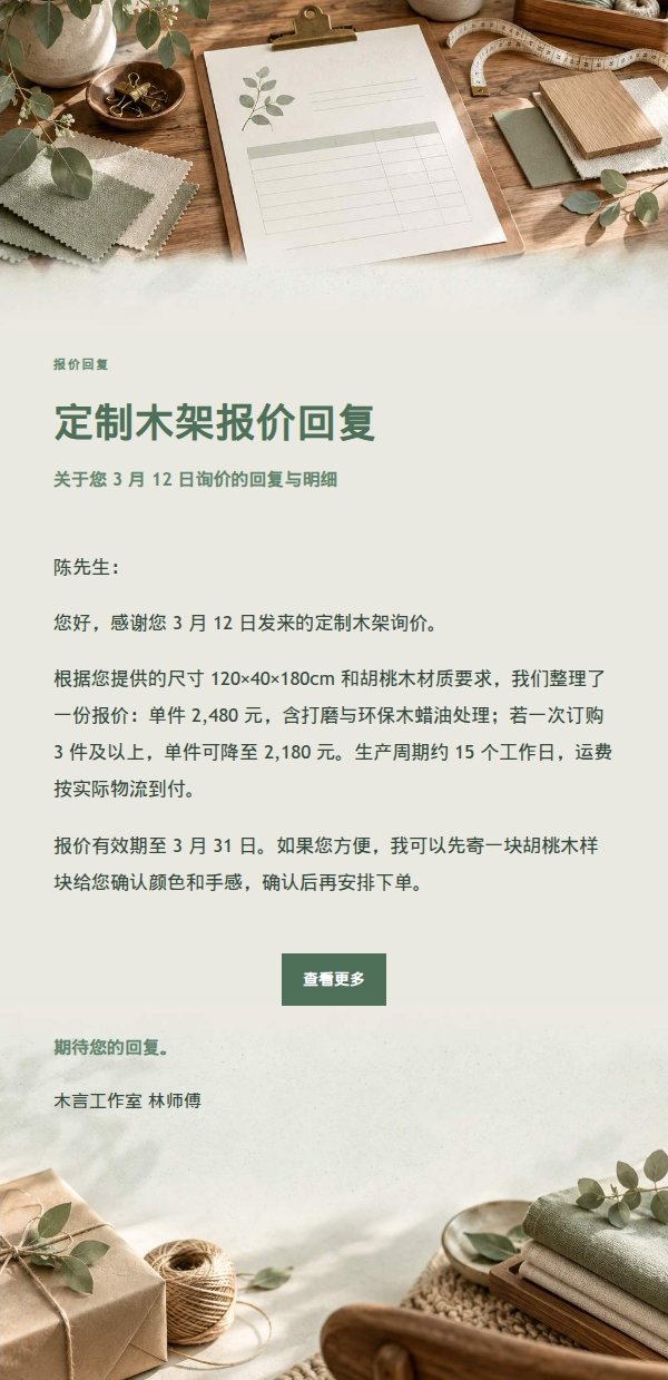 鼠尾草工作室报价询盘回复