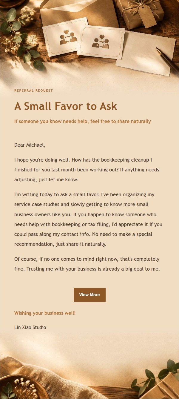 Amber Workbench Referral Request Email