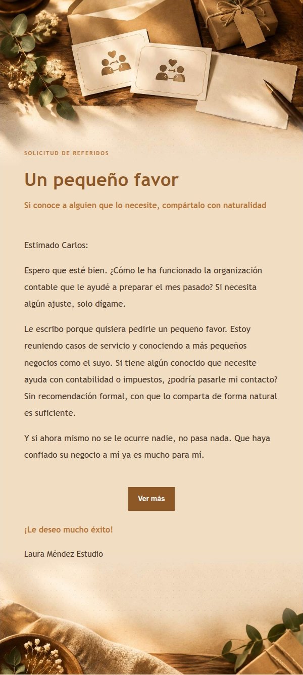 Solicitud de Referidos Estilo Taller Ámbar