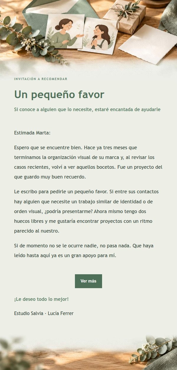 Solicitud de Referidos Estilo Estudio Salvia
