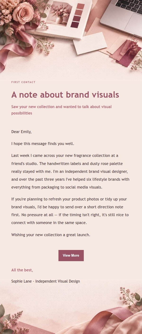 Rose Receipt Cold Outreach Email