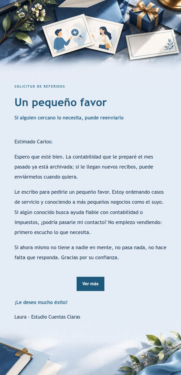 Solicitud de Referidos Estilo Libro Contable Azul
