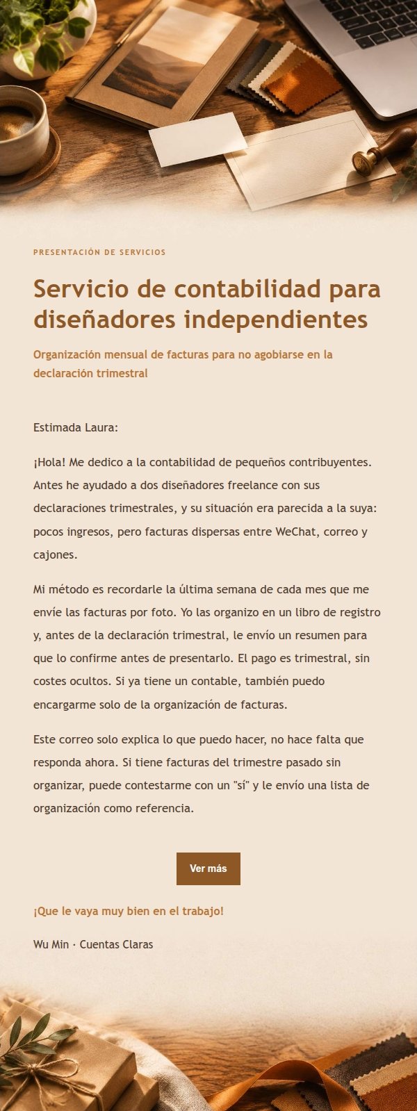 Mesa de Ámbar para Correos en Frío 2