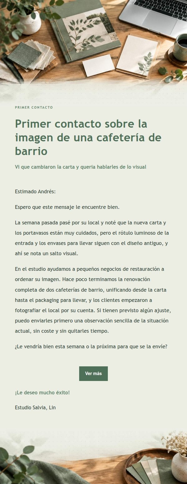 Correo en Frío Estilo Estudio Salvia
