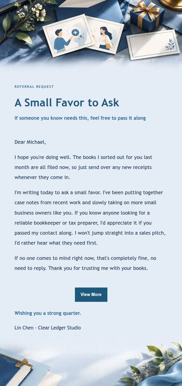 Navy Ledger Referral Request Email