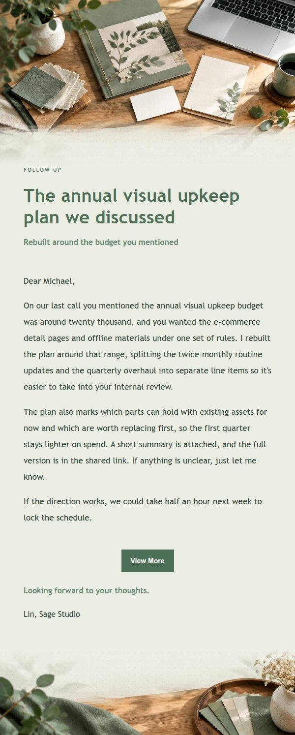 Sage Studio Cold Outreach Email 2