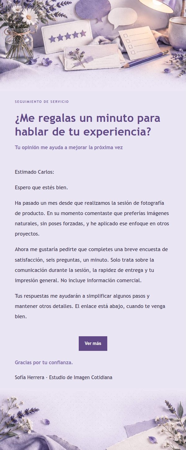 Encuesta de Satisfacción Estilo Papel Lila 2
