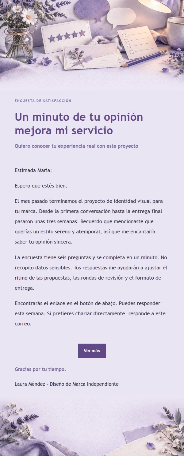 Encuesta de Satisfacción Estilo Papel Lila