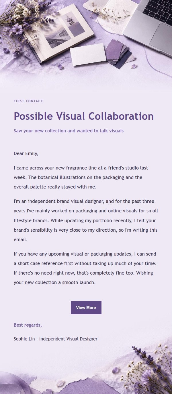 Lilac Paper Cold Outreach Email