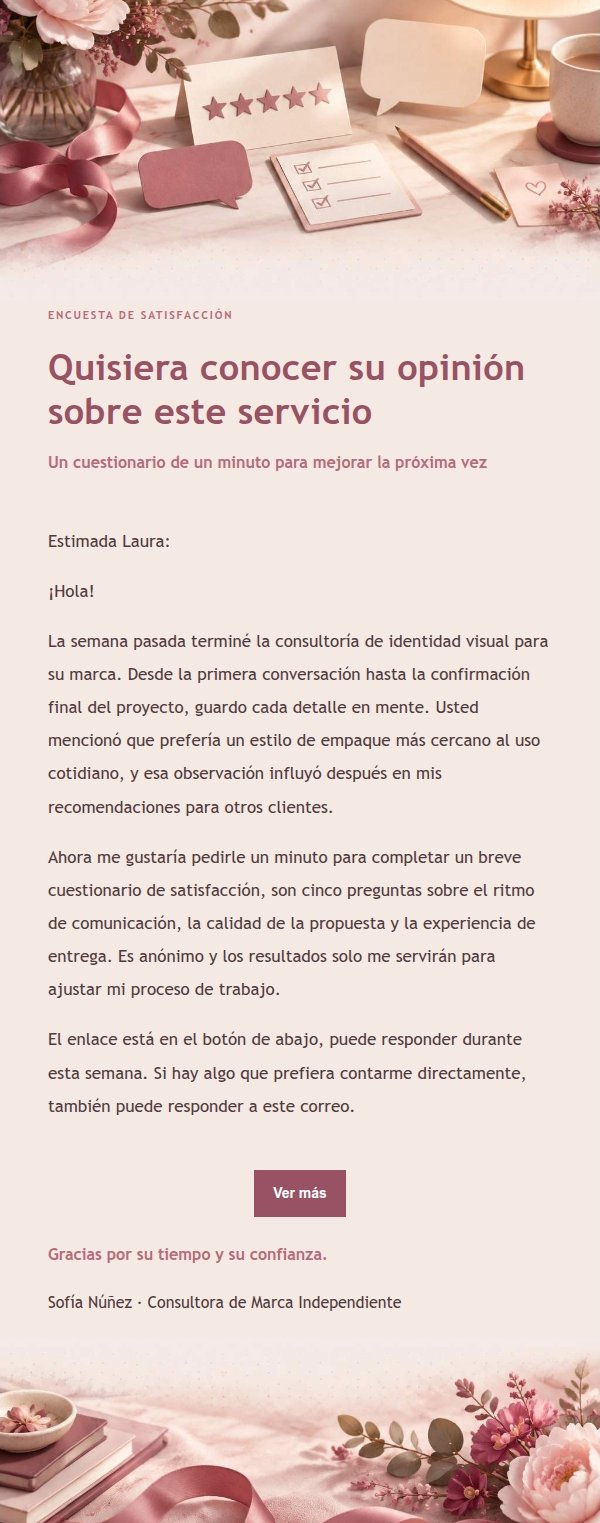 Encuesta de Satisfacción Estilo Recibo Floral