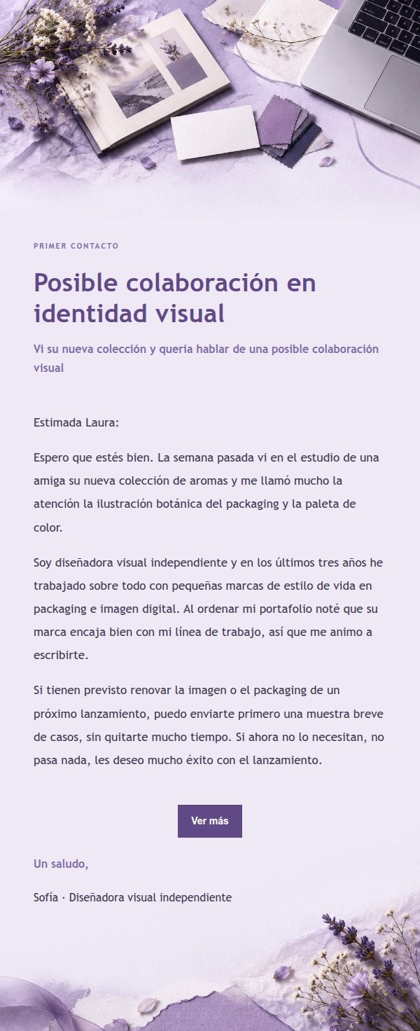 Carta de Prospección Estilo Papelería Lila