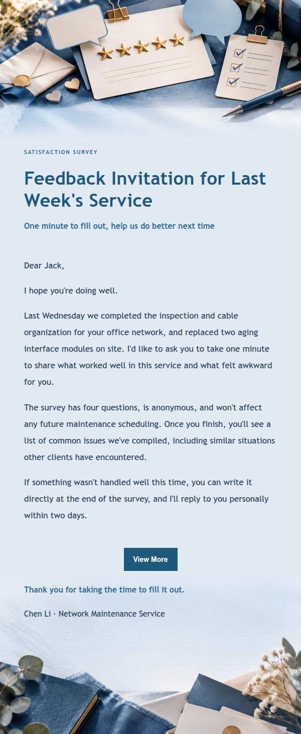Navy Ledger Satisfaction Survey Email