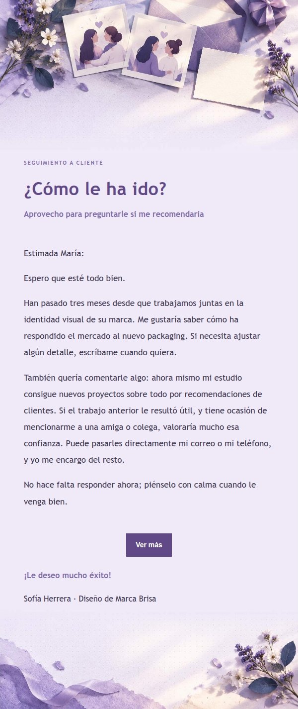Carta de Referidos Estilo Papelería Lila 2