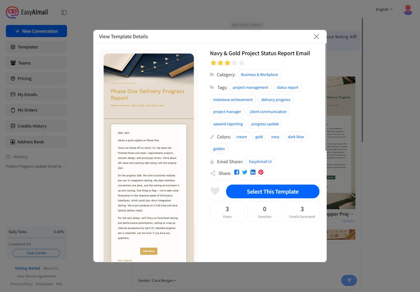 Reviewing a workplace email template