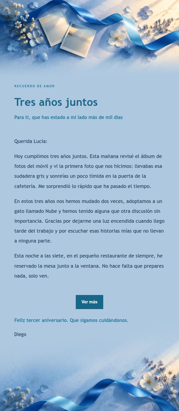 Carta de Amor en Azul Cobalto