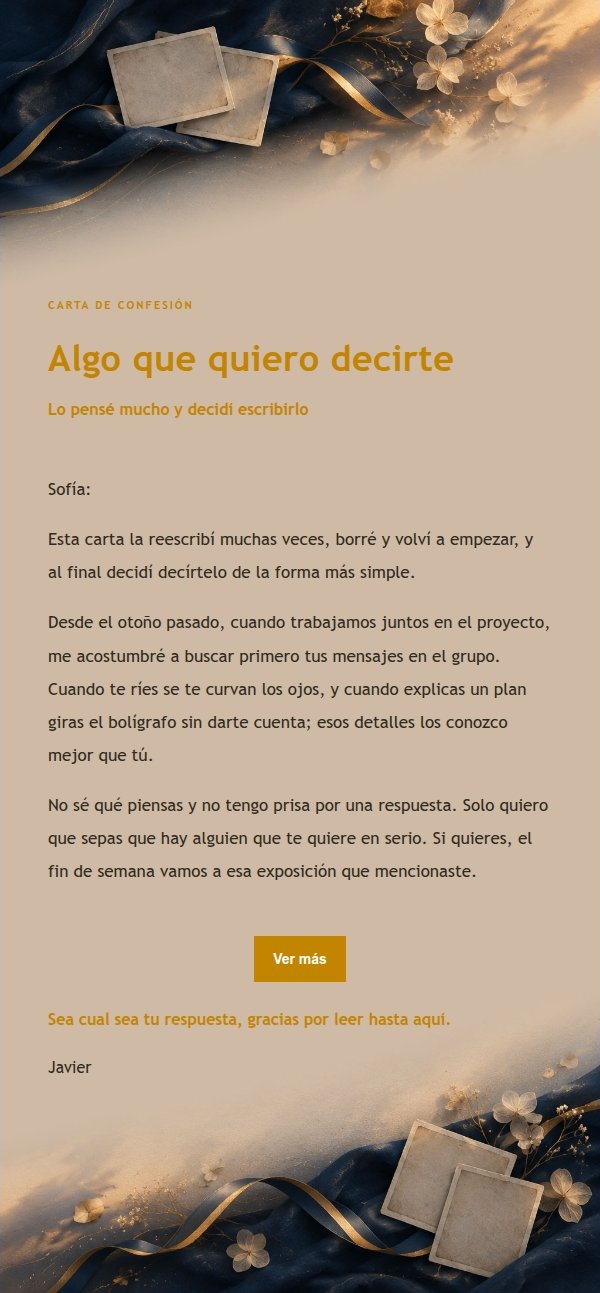 Carta de Amor Azul Profundo y Dorado 2