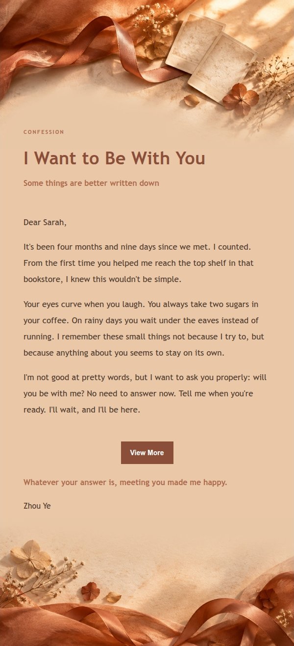Terracotta Cream Love Anniversary Letter 2