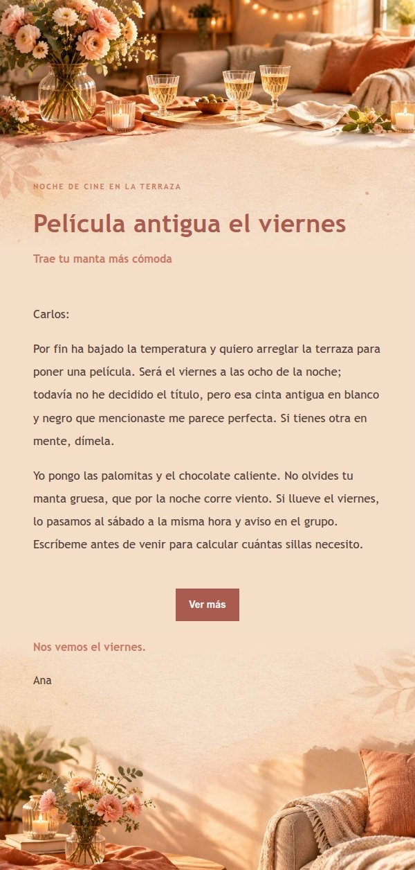 Invitación Coral Champagne para Reunión en Casa 2